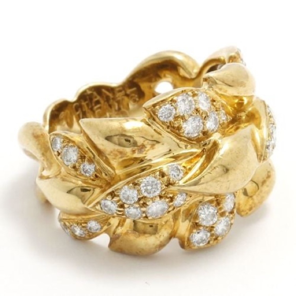 CHANEL solid 18k gold diamond estate ring